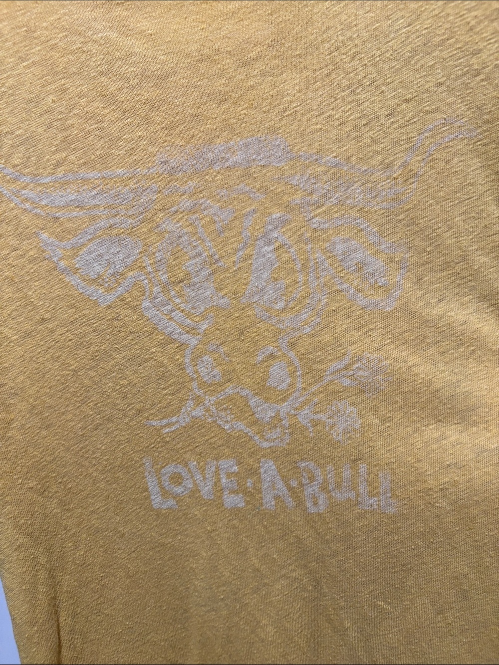 MOTHER SUPERIOR Love A Bull cotton linen graphic t shirt size xs